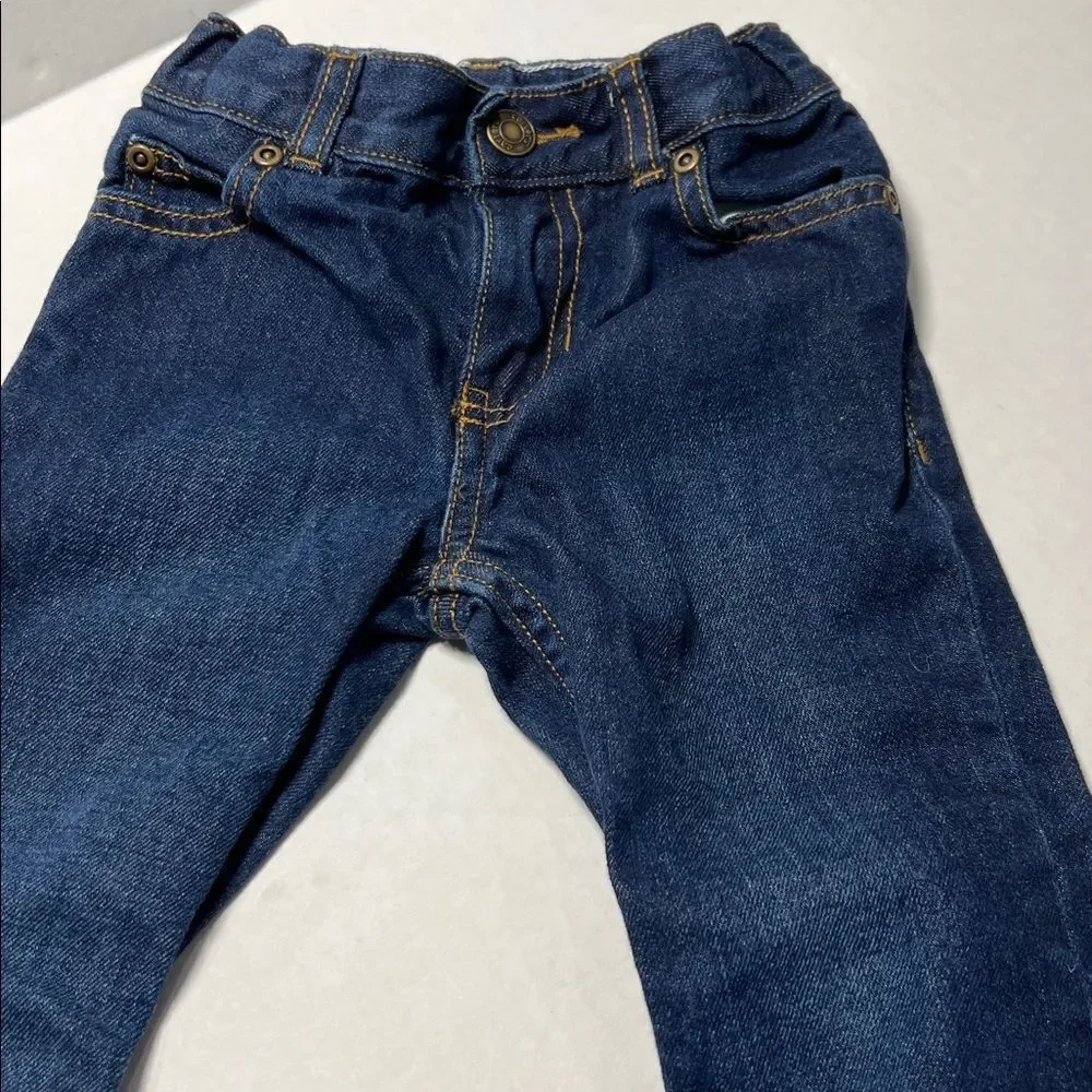Carter’s dark blue denim straight leg jeans adjustable waist size 3T
